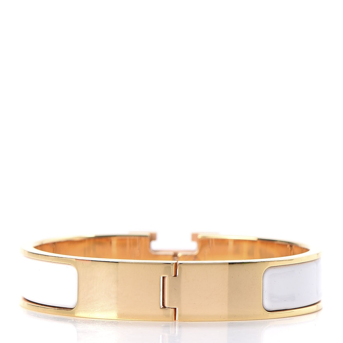 Enamel Narrow Clic Clac H Bracelet PM White