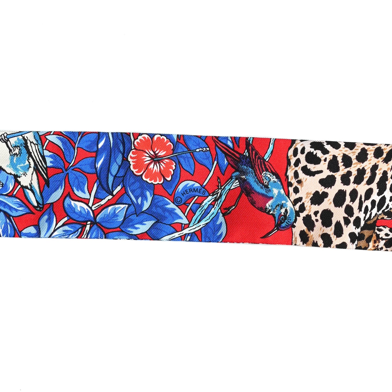 Hermes Silk Jungle Love Love Twilly Rouge Marine Fauve 3 of 3