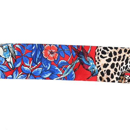 Hermes Silk Jungle Love Love Twilly Rouge Marine Fauve 3 of 3