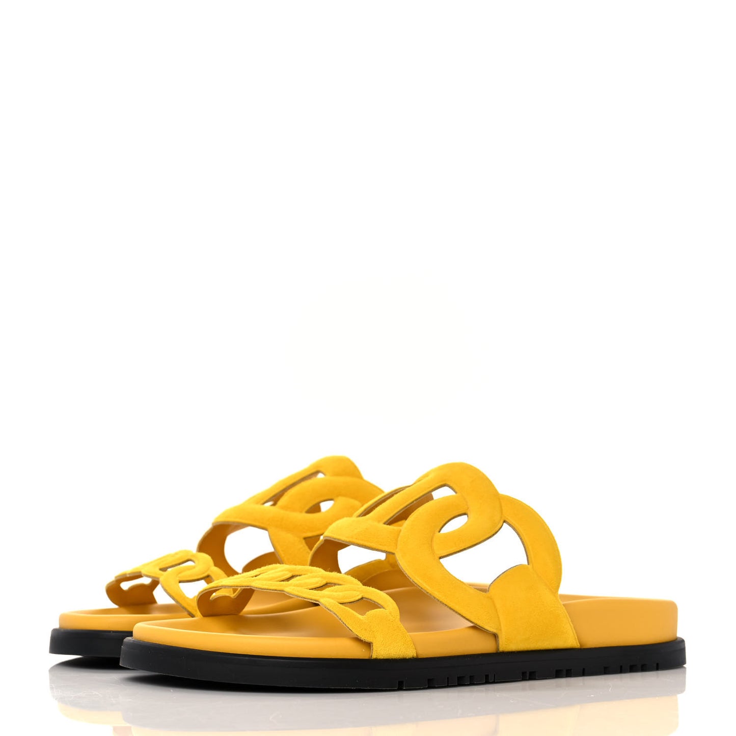 Suede Goatskin Extra Sandals 37 Jaune Sable