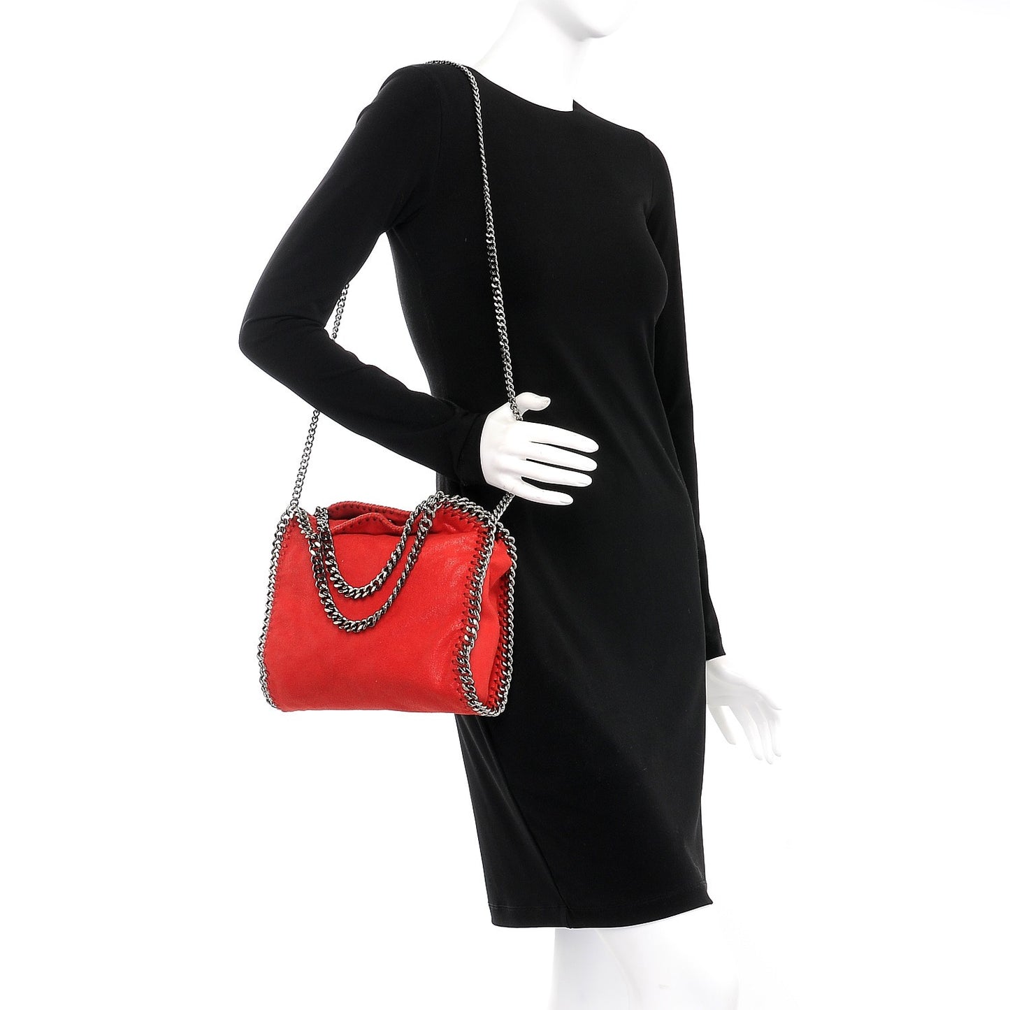 Shaggy Deer Mini Falabella Shoulder Bag Cherry