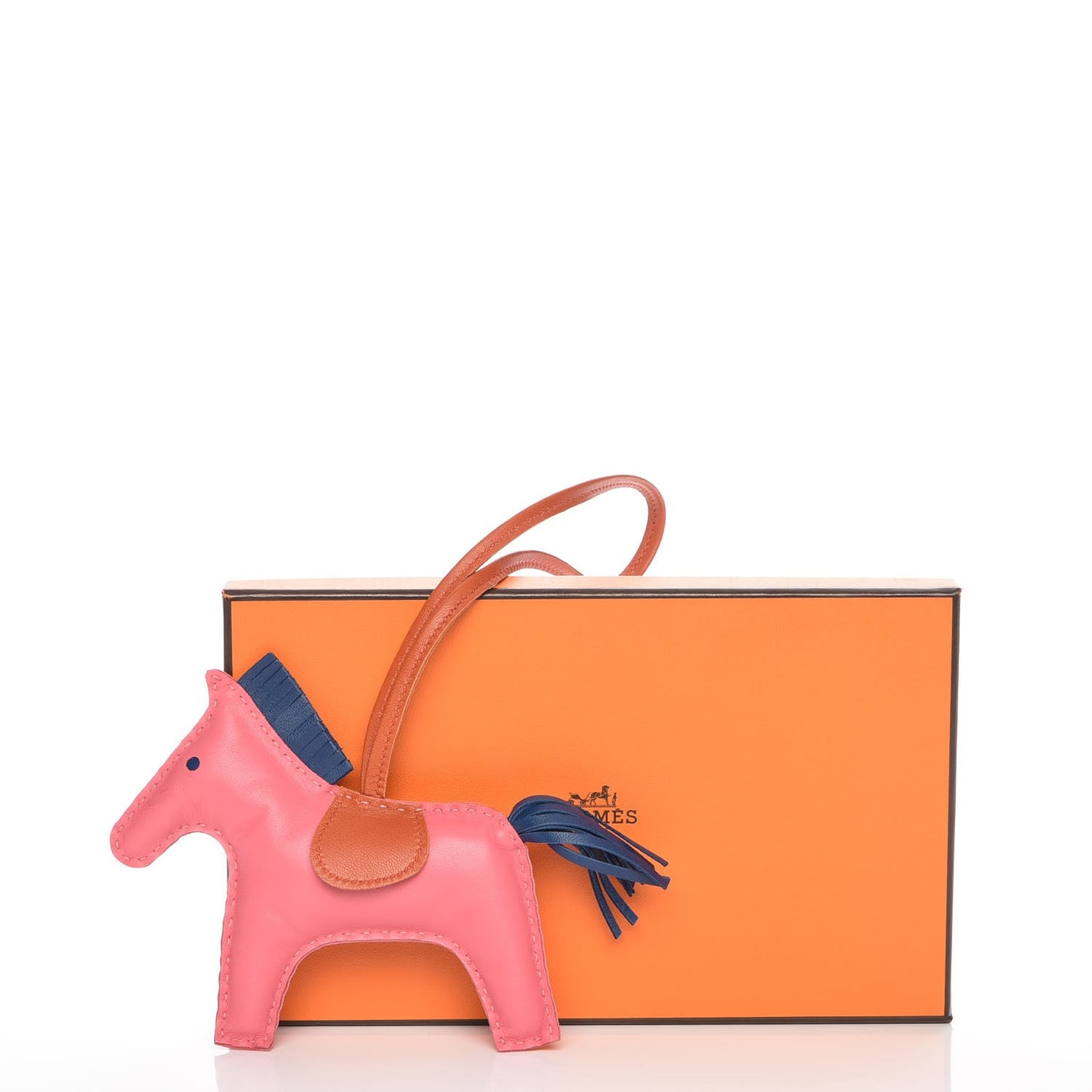 Milo Lambskin Grigri Rodeo Bag Charm MM Rose Azalee Cornaline Bleu De Malte