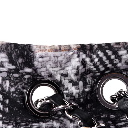 Chanel Nylon Tweed Print Jumbo Flap Black 11 of 12