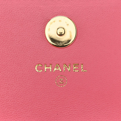 Chanel Lambskin Quilted CC Hook Card Holder Pink 6 of 10