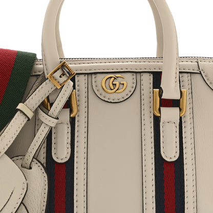 Gucci Koi Calfskin Web Mini Bauletto Duffle Top Handle Bag Mystic White 9 of 11