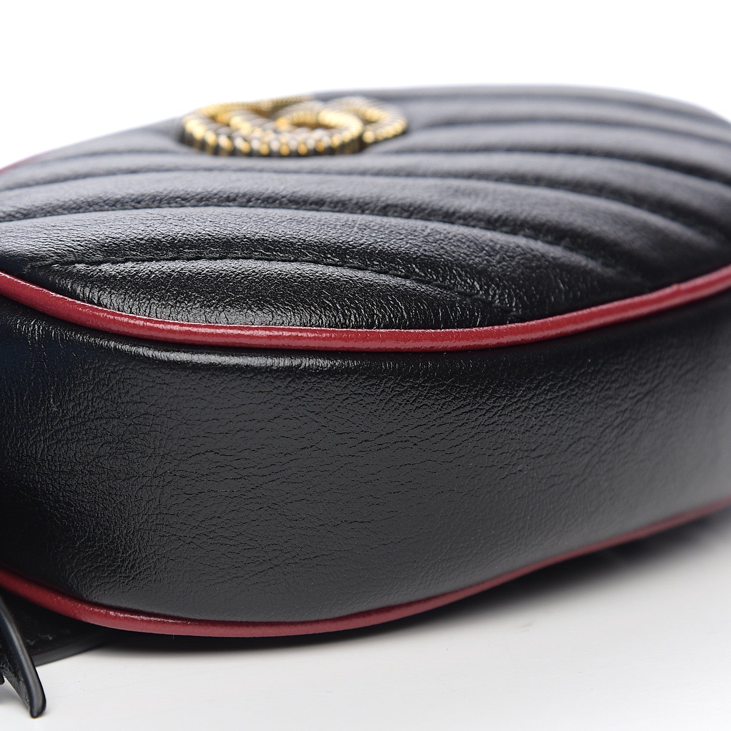 Gucci Calfskin Matelasse GG Marmont Belt Bag 75 30 Black 8 of 9
