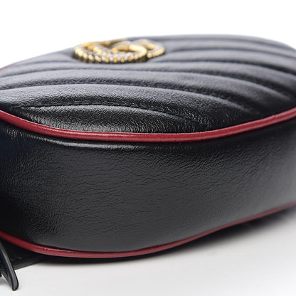 Gucci Calfskin Matelasse GG Marmont Belt Bag 75 30 Black 8 of 9