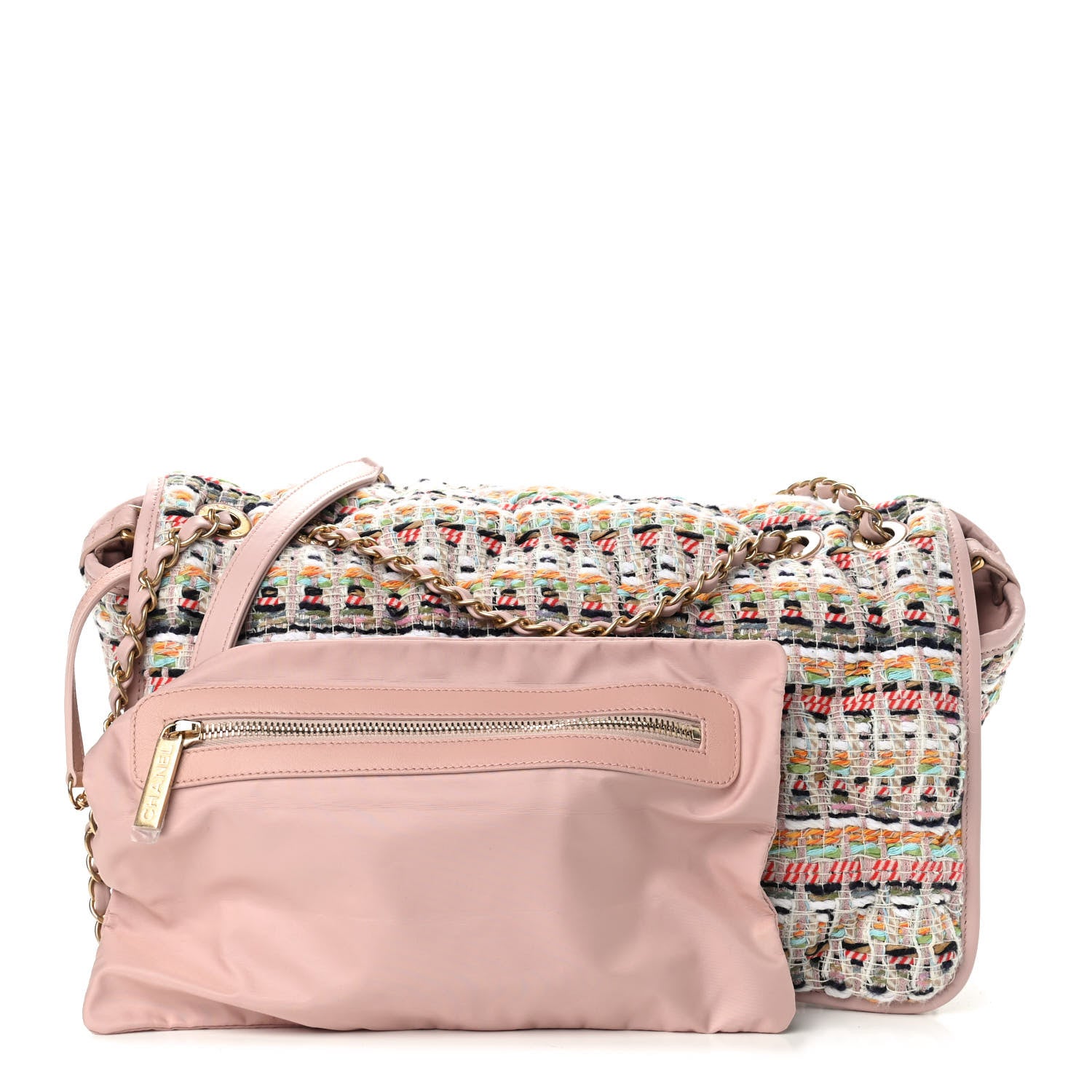 Chanel Tweed Bag Pink Flap Multicolor 3 of 10