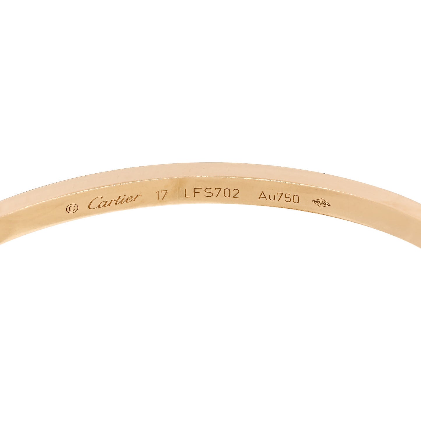 18K Yellow Gold Small LOVE Bracelet 17