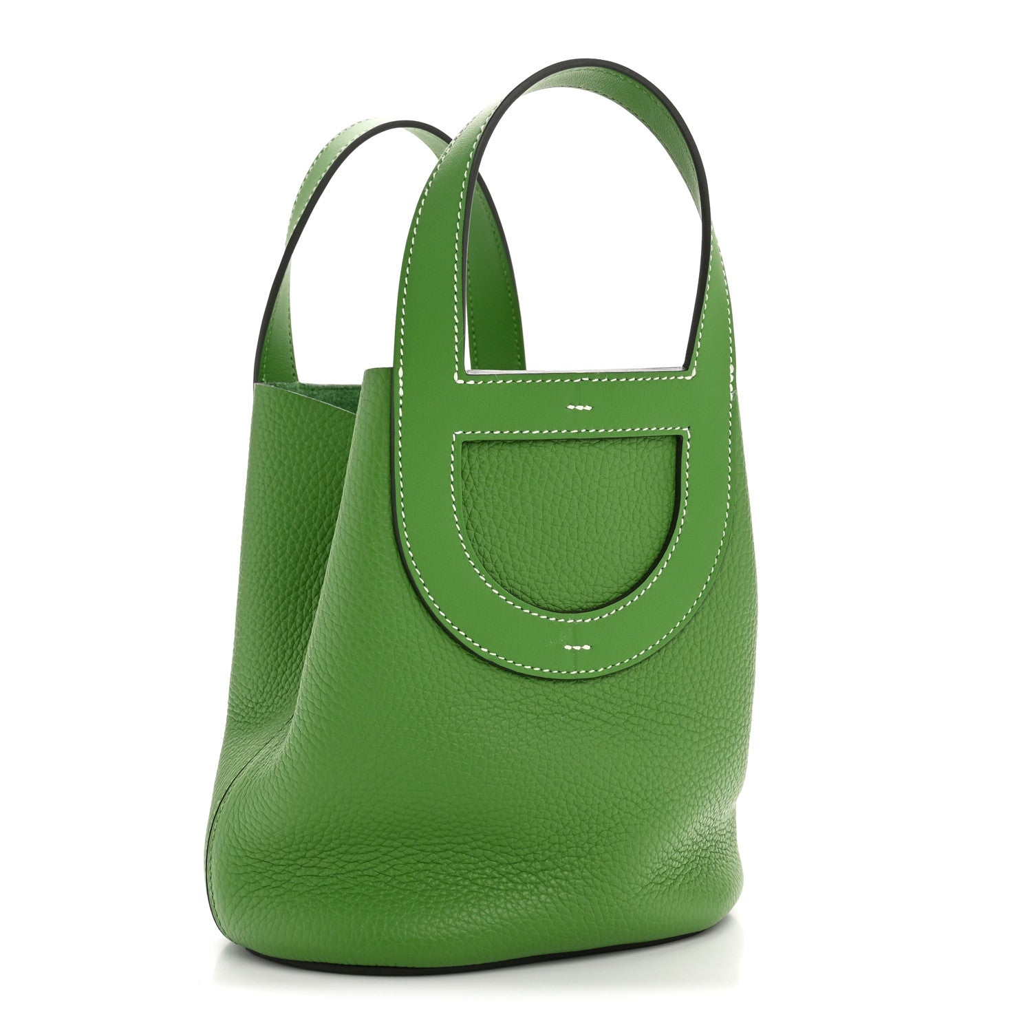 Hermes Taurillon Clemence Swift In-The-Loop 18 Bag Vert Yucca 3 of 10