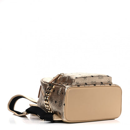 MCM Metallic Visetos Small Side Stud Stark Backpack Gold 3 of 4