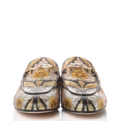 Gucci Jacquard Floral Womens Princetown Slippers 40 Oro Black 2 of 9