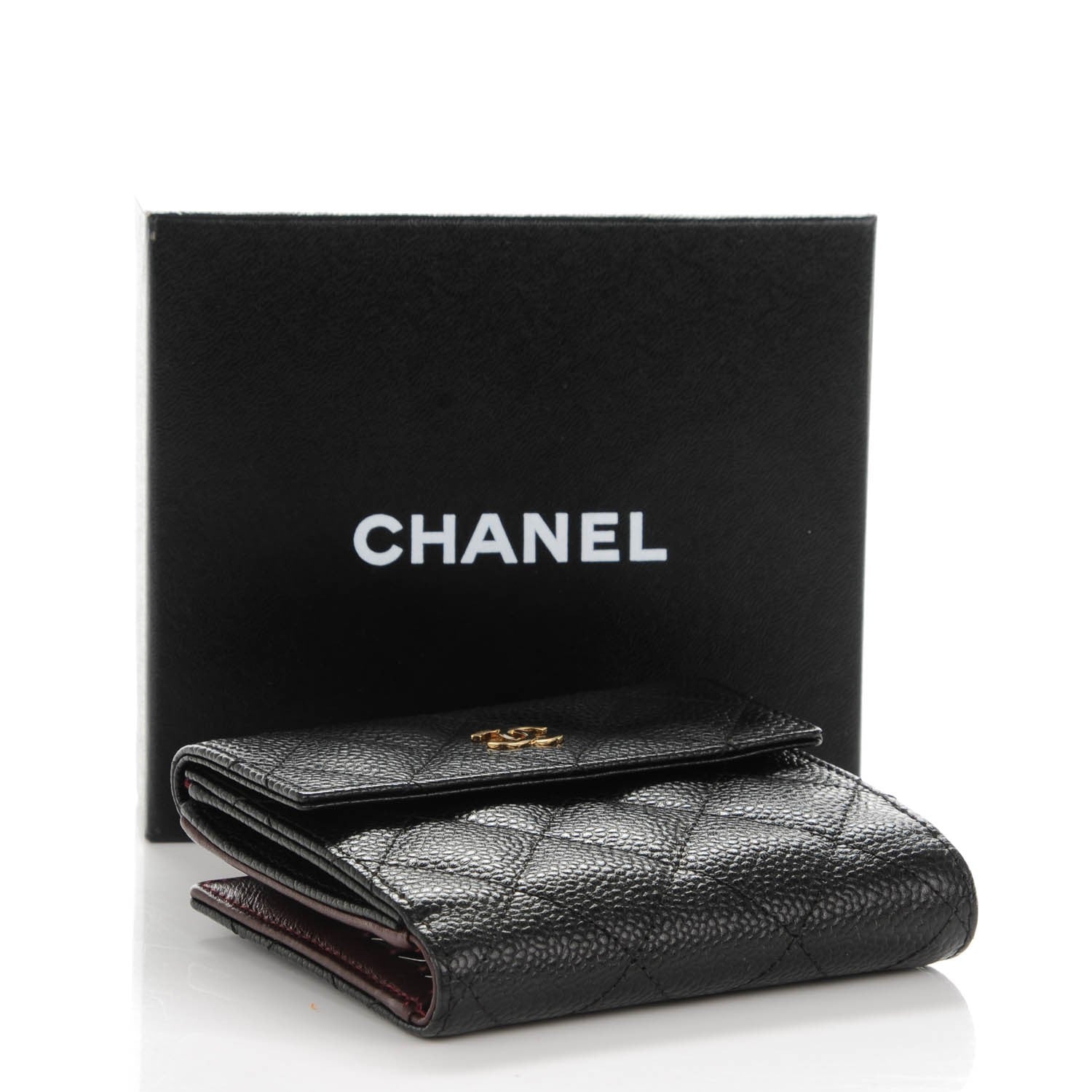 Chanel Caviar Quilted Compact French Flap Wallet Black 4 of 8