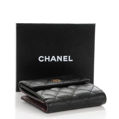 Chanel Caviar Quilted Compact French Flap Wallet Black 4 of 8