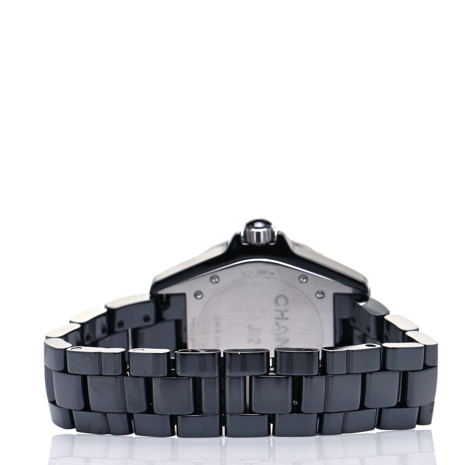 Chanel Stainless Steel Ceramic Diamond 38mm J12 Automatic Watch Black 3 of 5