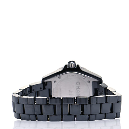 Chanel Stainless Steel Ceramic Diamond 38mm J12 Automatic Watch Black 3 of 5