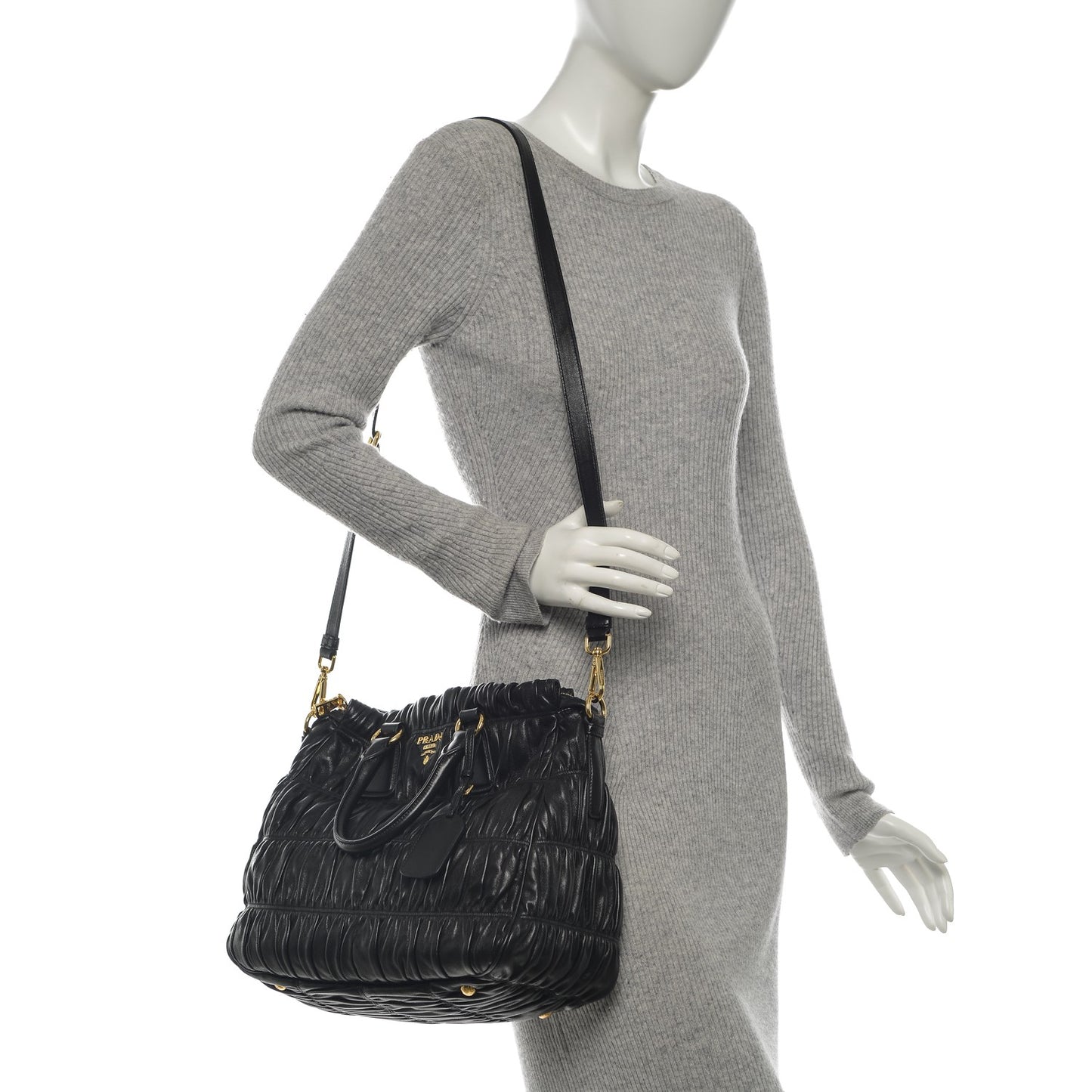 Nappa Gaufre Tote Nero Black