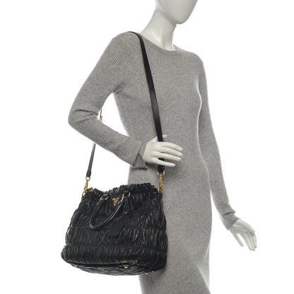 Prada Nappa Gaufre Tote Nero Black 2 of 9