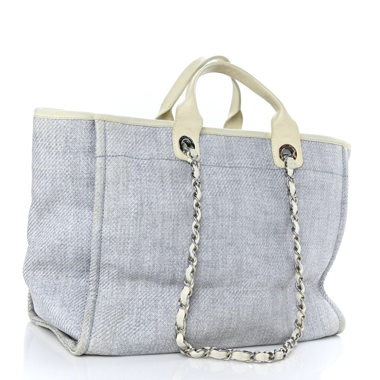 Chanel Canvas Medium Deauville Tote Denim Blue 3 of 10