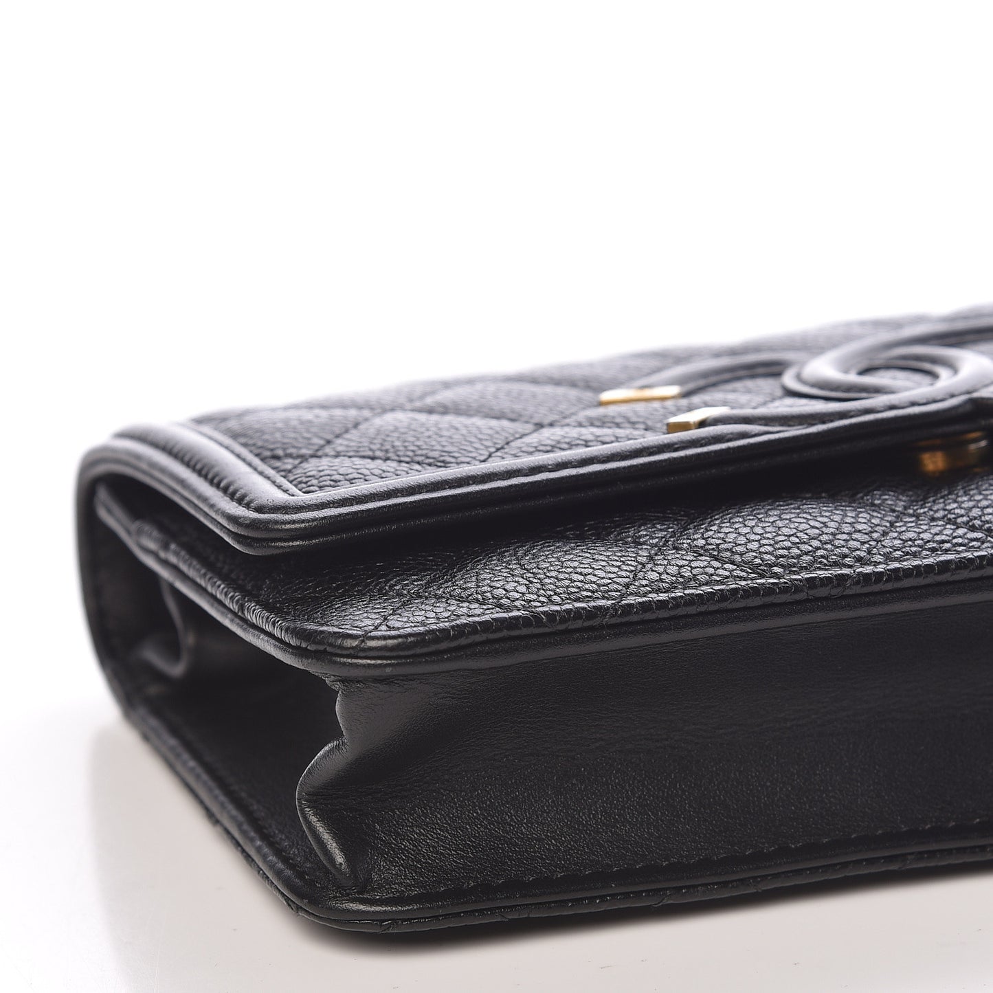 Caviar Quilted CC Filigree Wallet On Chain WOC Black