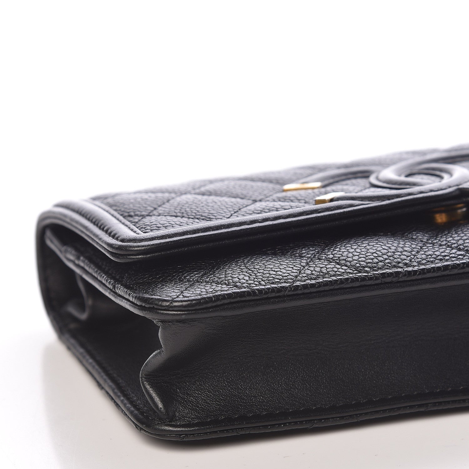 Chanel Caviar Quilted CC Filigree Wallet On Chain WOC Black 9 of 12