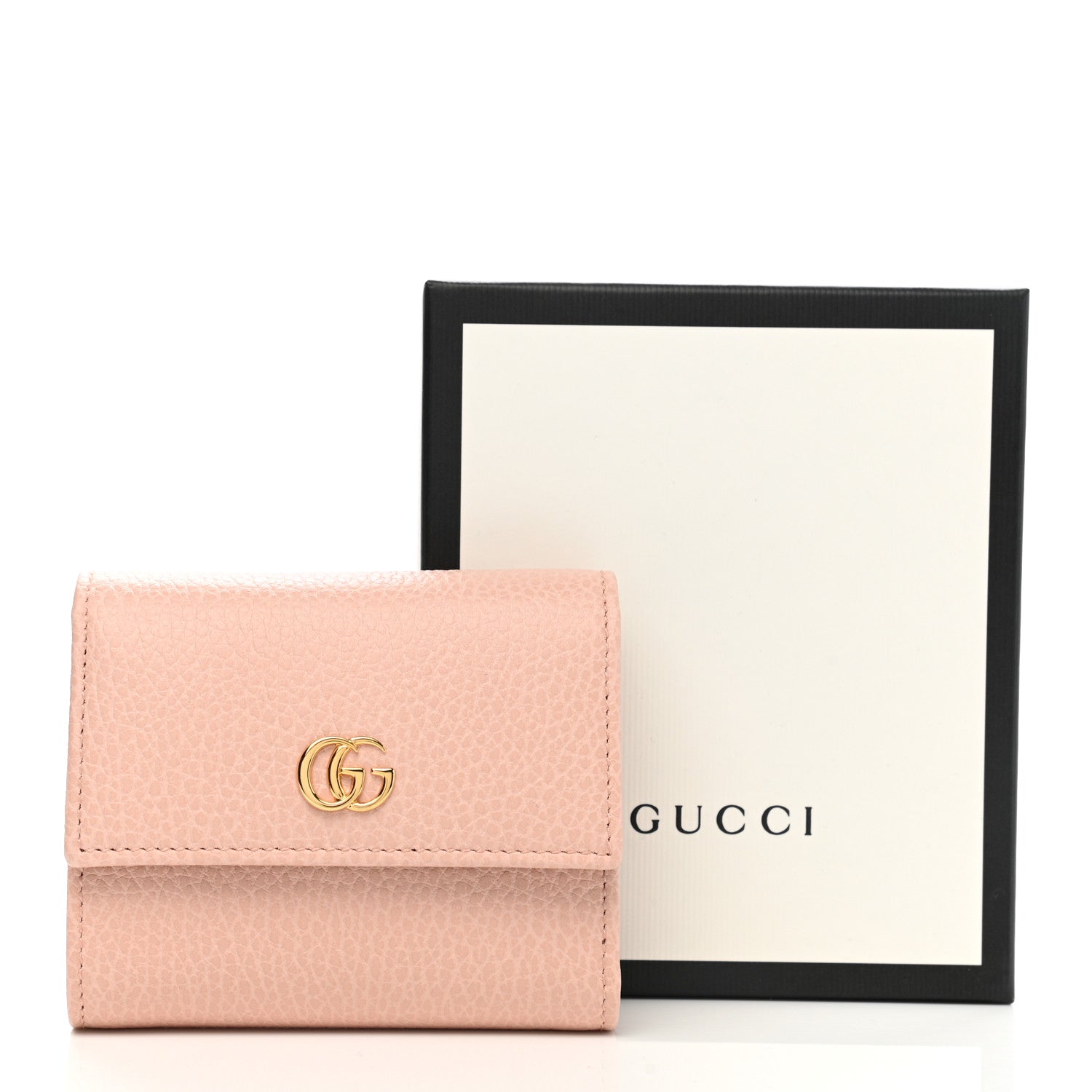 Gucci Dollar Calfskin GG Marmont Tri-Fold Wallet Perfect Pink 8 of 8