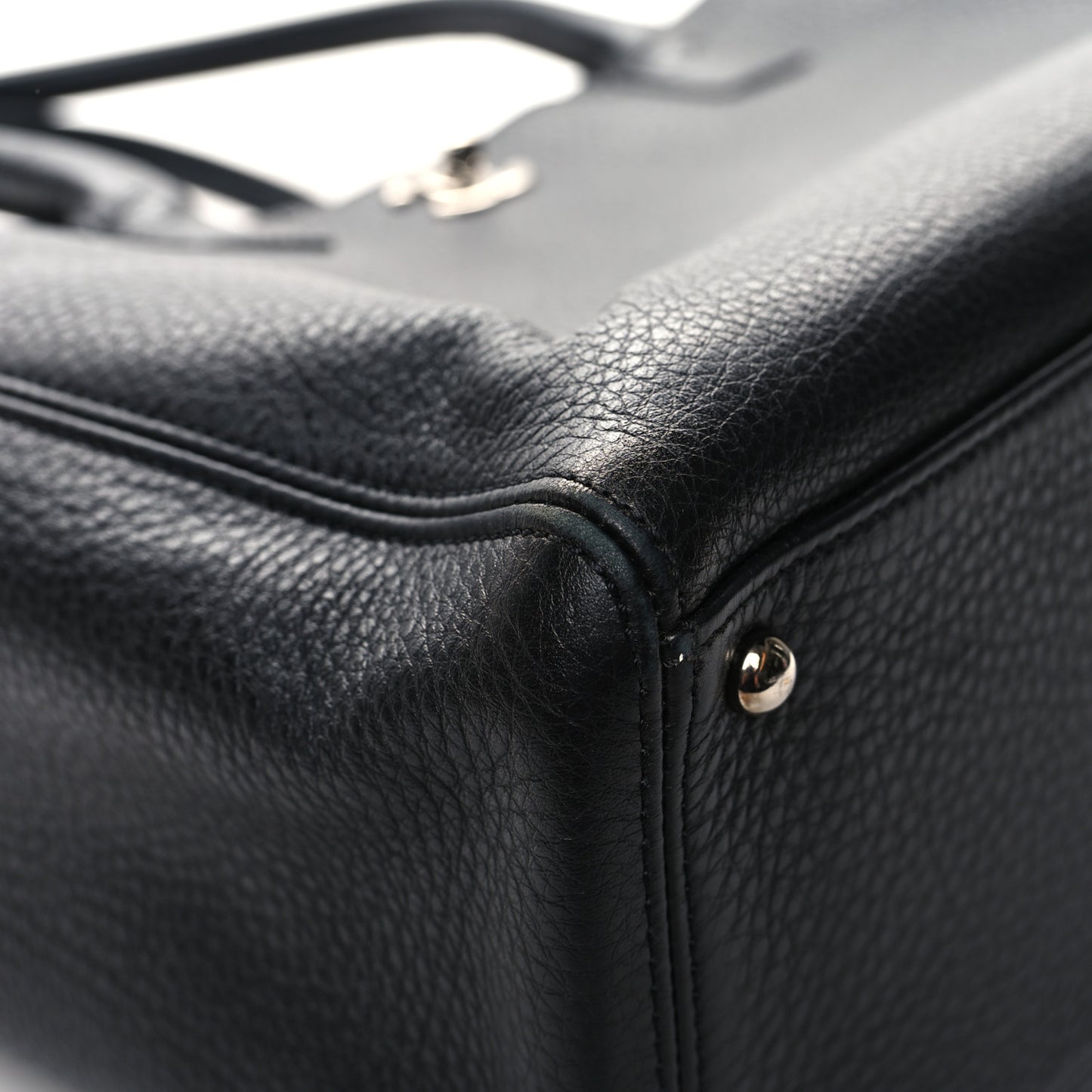 Calfskin Cerf Executive Shopper Tote Black