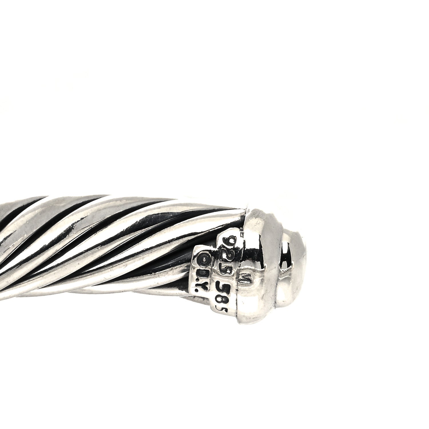 David Yurman Sterling Silver 14K Yellow Gold 7mm X Station Cable Bracelet 3 of 3