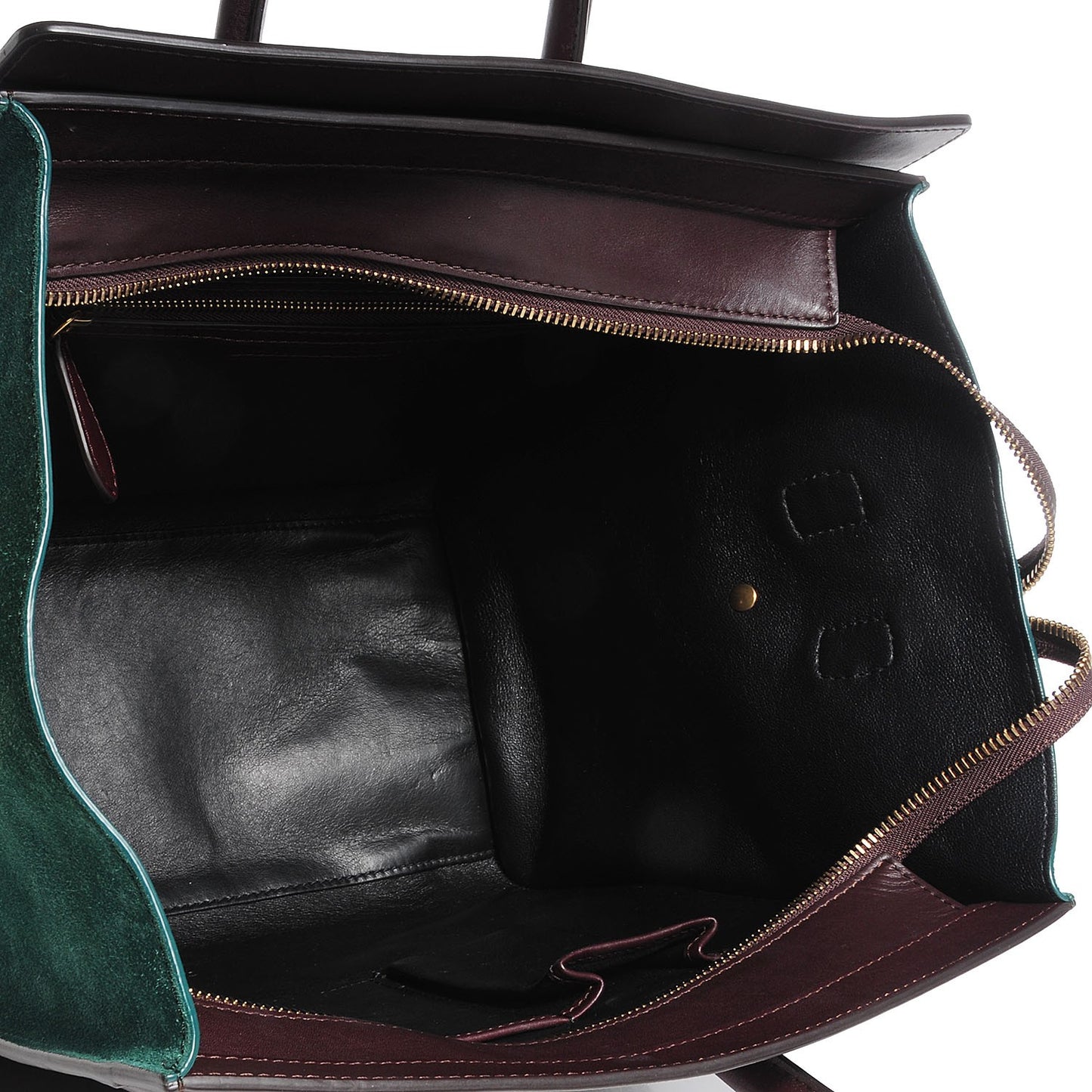 Smooth Calfskin Suede Mini Tri-Color Luggage Burgundy