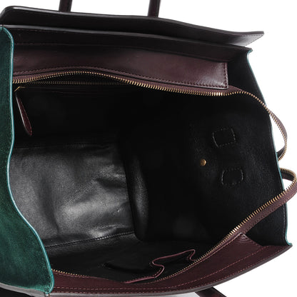 Celine Smooth Calfskin Suede Mini Tri-Color Luggage Burgundy 5 of 7
