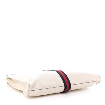 Gucci Suede Calfskin Large Rajah Chain Tote White 4 of 9