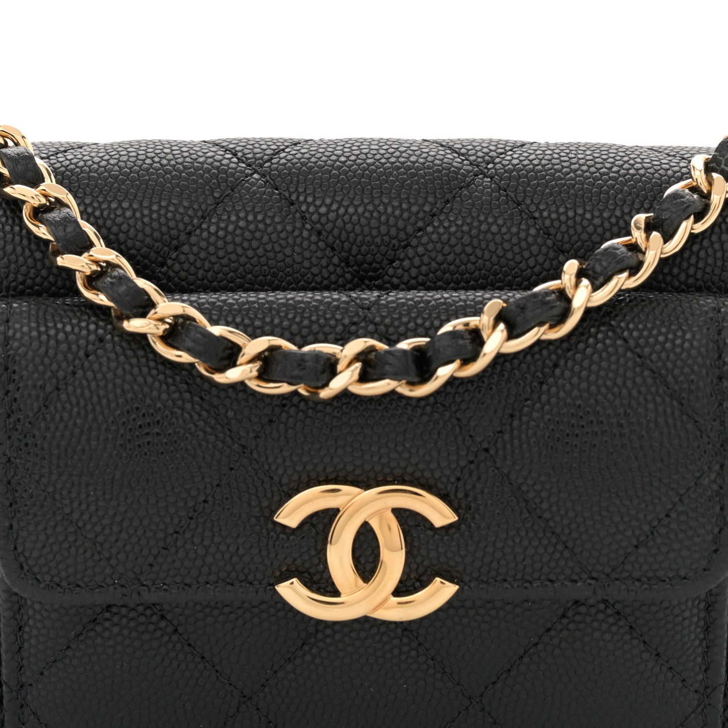 Chanel Caviar Quilted Pocket Twins Clutch With Chain Black 9 of 11