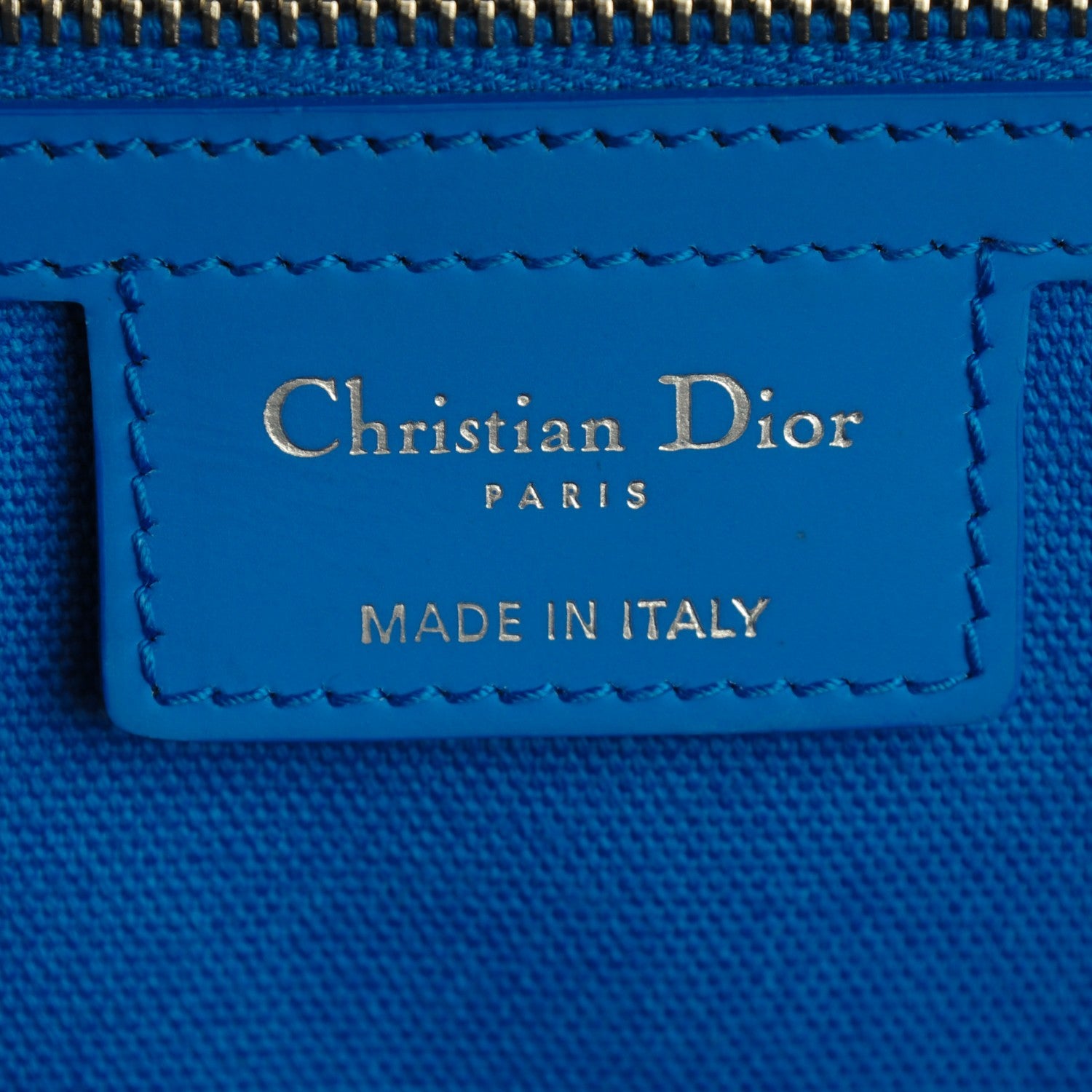 Christian Dior Coated Canvas Cannage Panarea Shopping Tote Blue 6 of 7