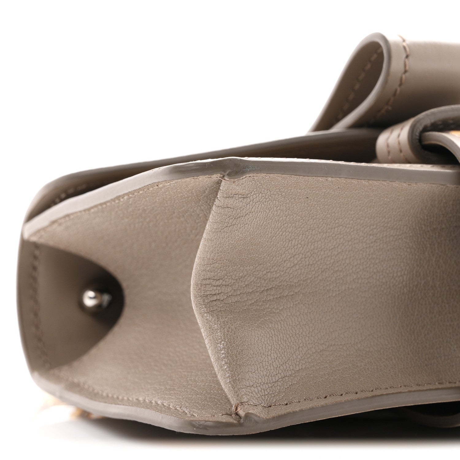 Chloe Shiny Goatskin Calfskin Mini Aby Chain Shoulder Bag Motty Grey 9 of 10