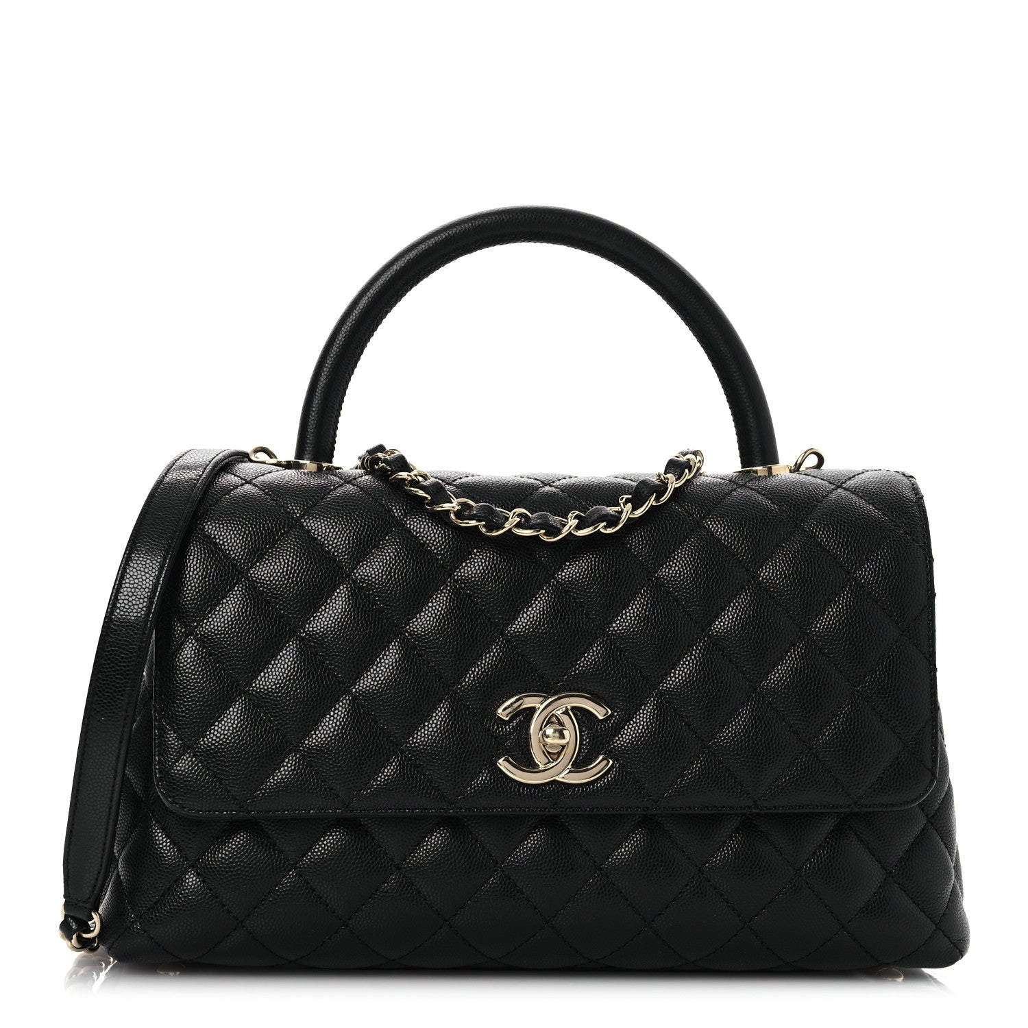 Chanel Caviar Quilted Small Coco Handle Flap Black 1 of 14