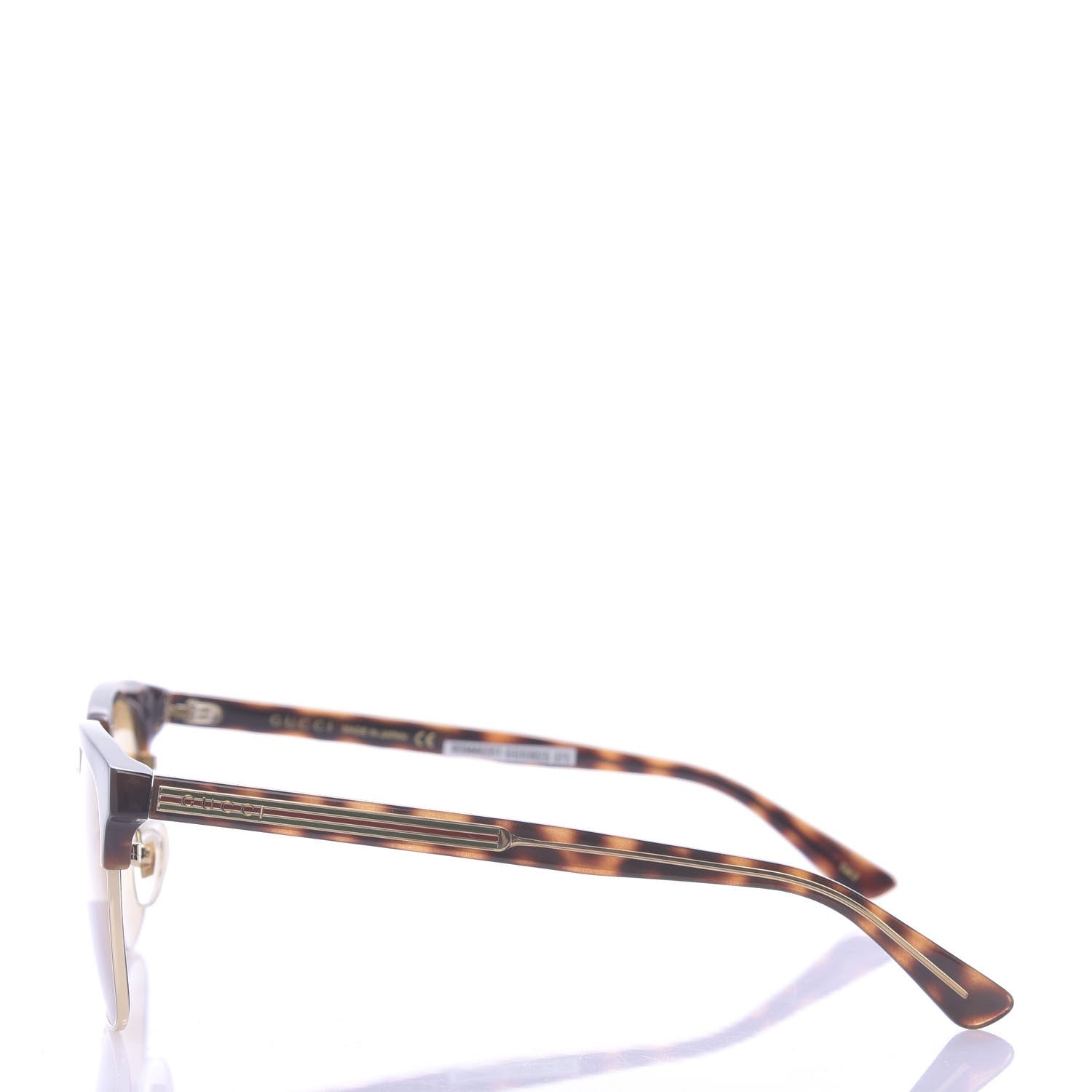 Gucci Acetate Square Frame Web Sunglasses GG0382S Tortoise 3 of 8