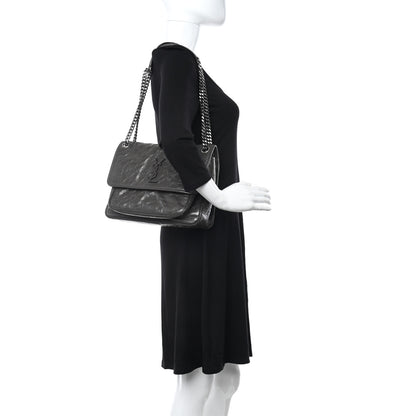 Saint Laurent Crinkled Calfskin Matelasse Monogram Medium Niki Chain Pebble 2 of 8
