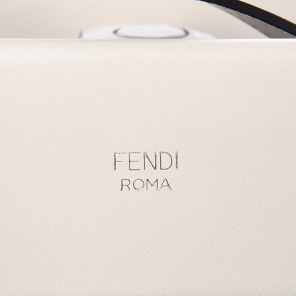 Fendi Vitello Century Velvet F is Fendi FF Embroidered Regular Runaway Satchel White Black 7 of 9