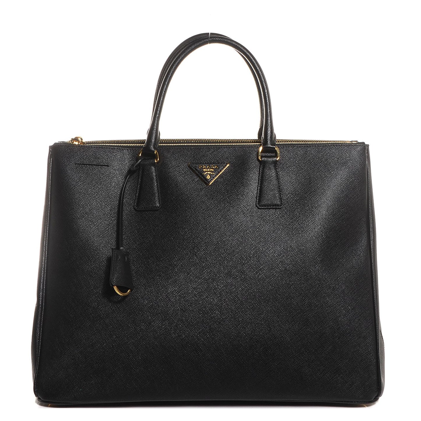 Saffiano Lux Extra Large Galleria Double Zip Tote Black