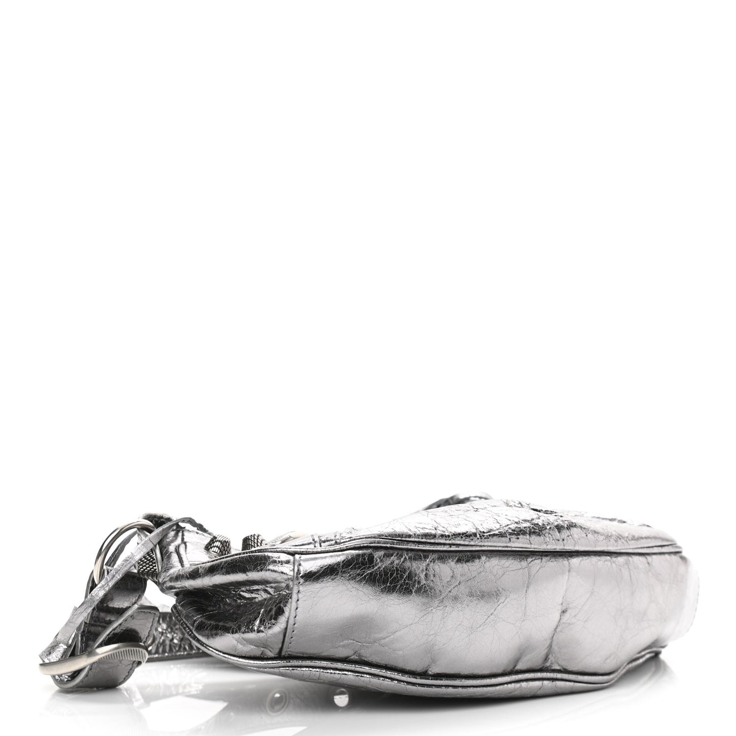 Metallic Agneau Arena Le Cagole Shoulder Bag XS Silver