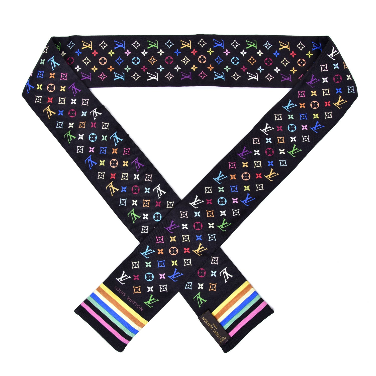 Louis Vuitton Silk Monogram Multicolor Bandeau Black 1 of 3