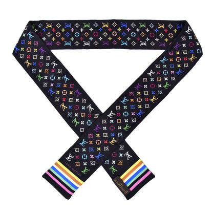 Louis Vuitton Silk Monogram Multicolor Bandeau Black 1 of 3