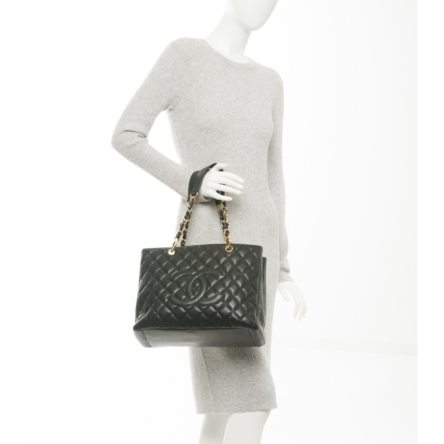 Chanel Caviar Quilted Grand Shopping Tote GST Black 2 of 7
