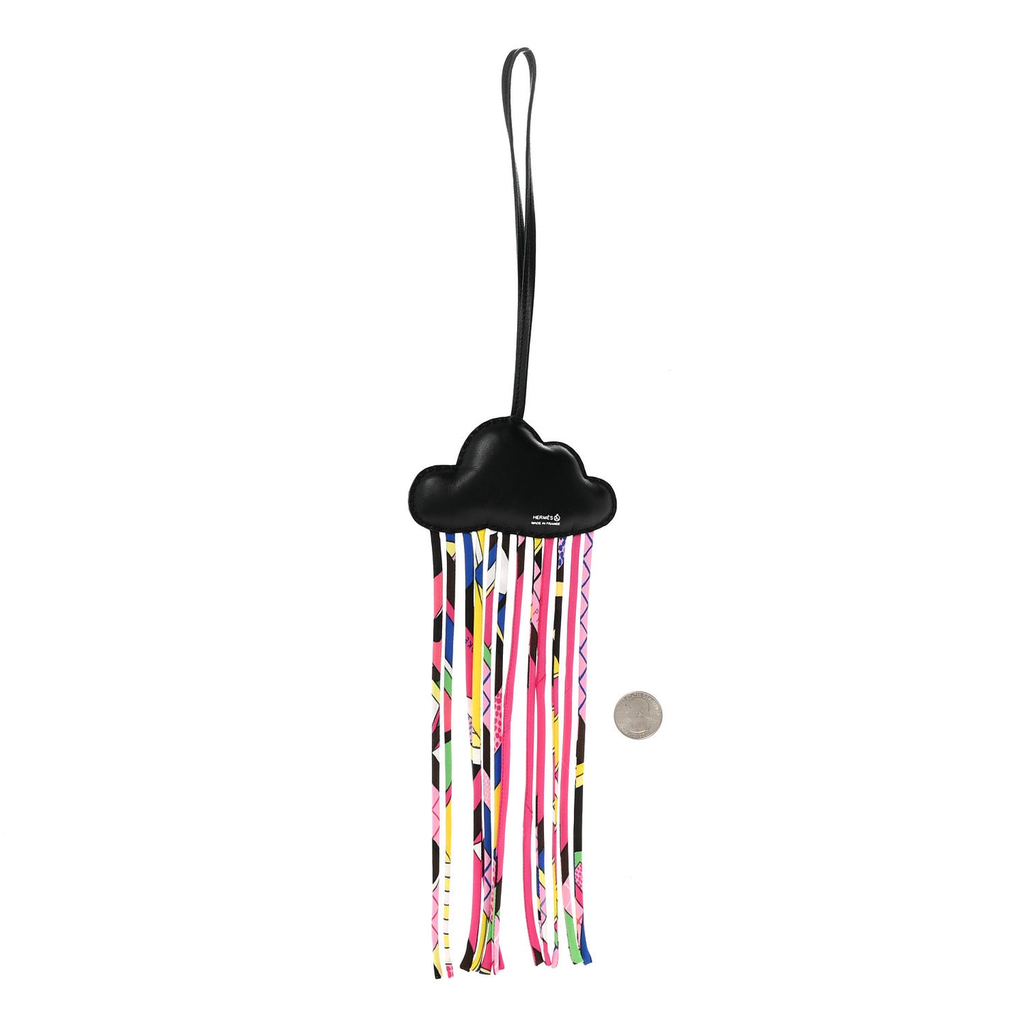 Swift Silk Twill Cord Cloud Bag Charm Black