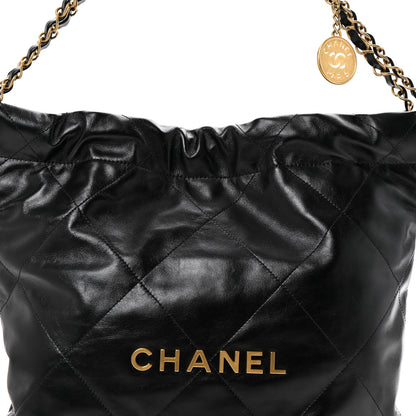 Chanel Shiny Calfskin Quilted Small Chanel 22 Black 9 of 11