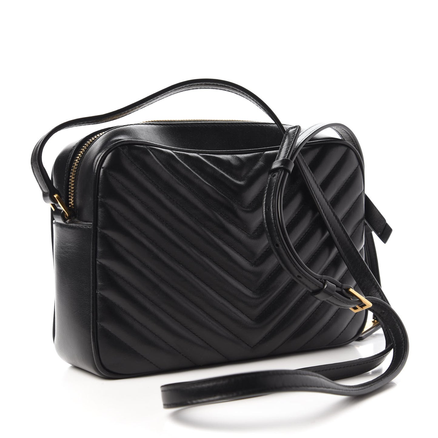 Calfskin Matelasse Monogram Lou Camera Bag Black