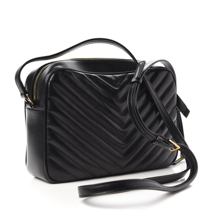 Saint Laurent Calfskin Matelasse Monogram Lou Camera Bag Black 3 of 9