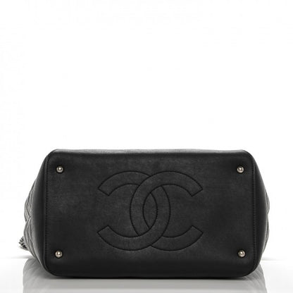 Chanel Calfskin Quilted Small Easy Shopping Tote Black 9 of 14