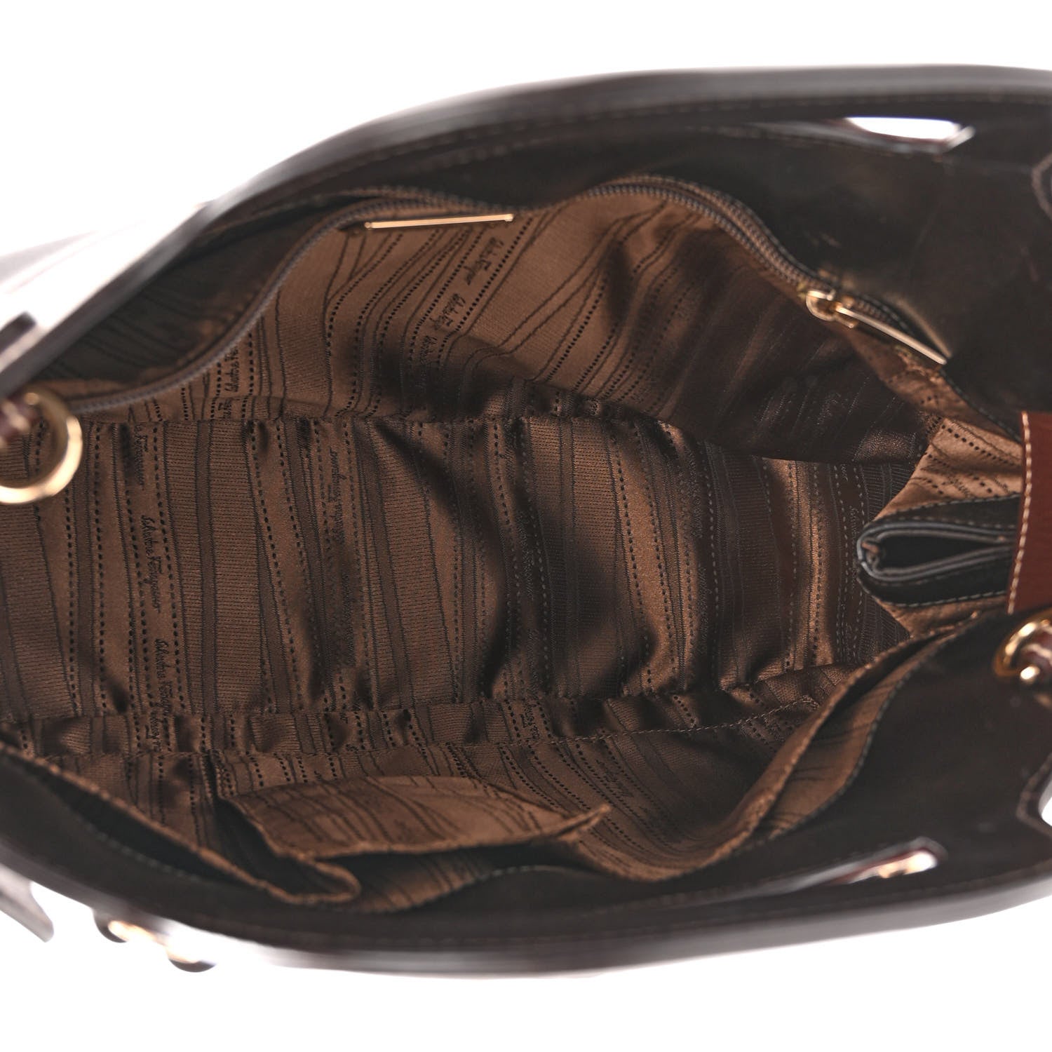 Salvatore Ferragamo Calfskin The W Bag Fondente 5 of 11