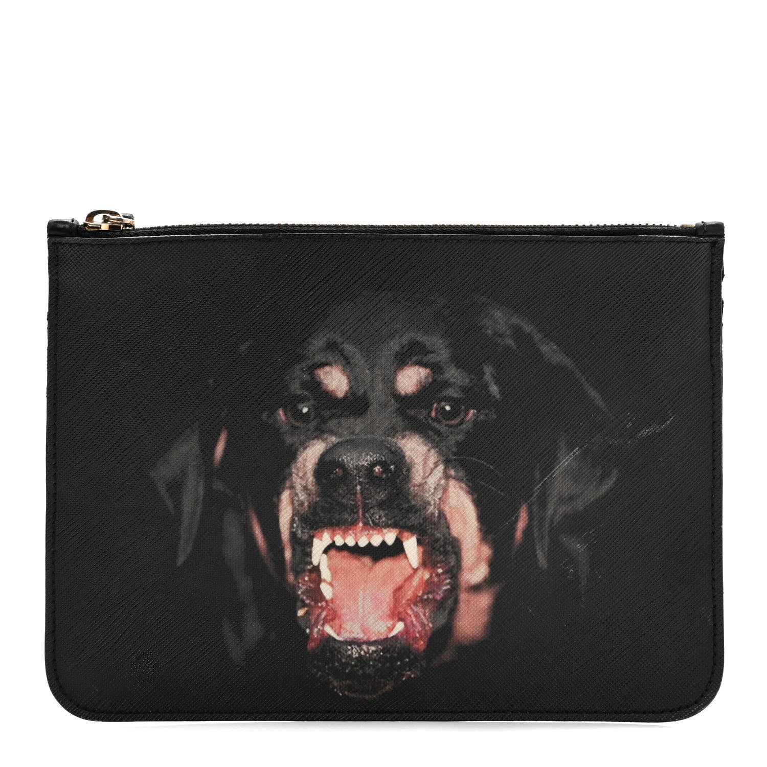 Givenchy Textured Coated Canvas Rottweiler Print Small Cosmetic Pouch Black 1 of 8